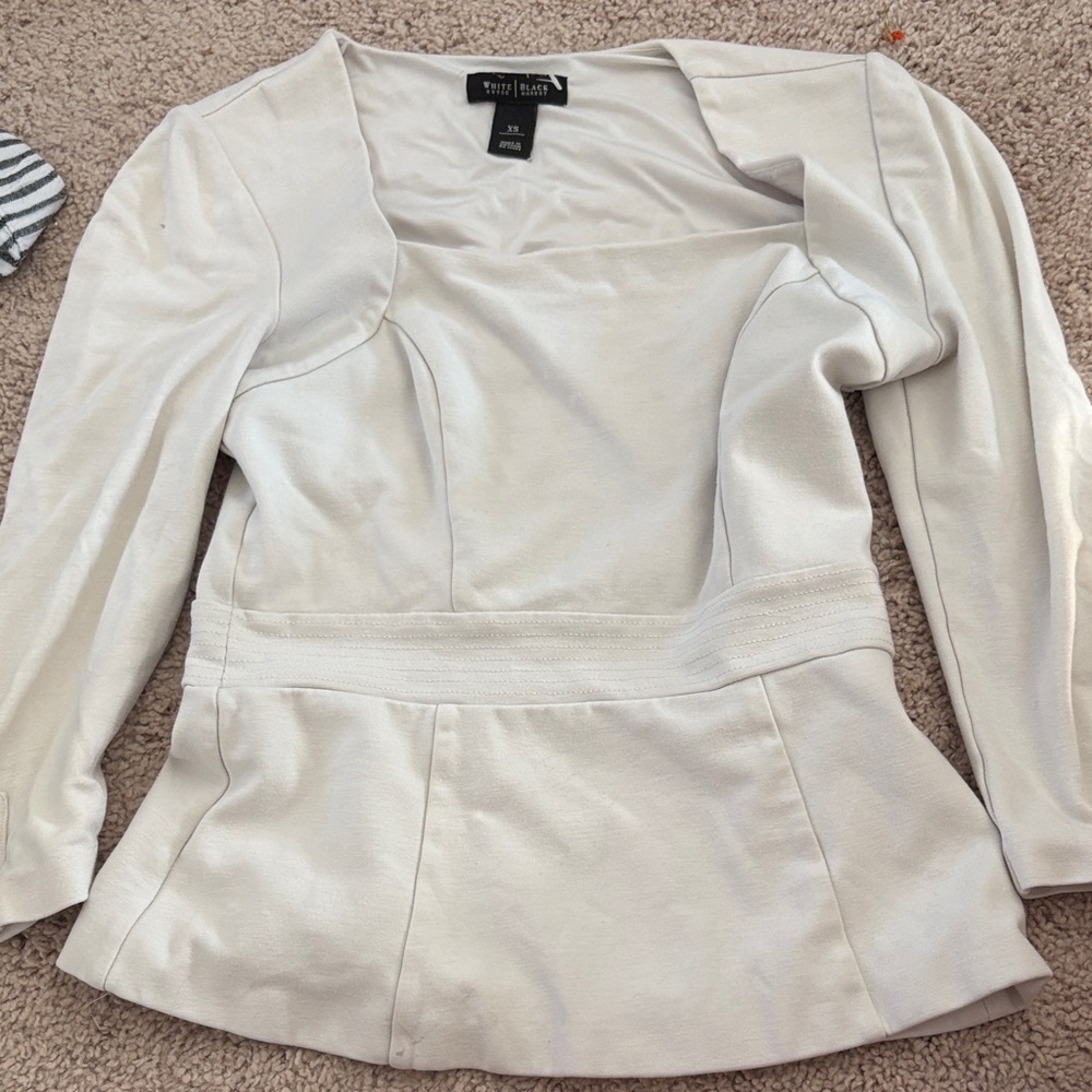 White House Black Market Cream Blouse